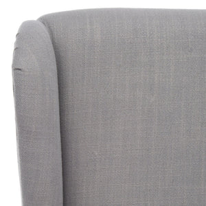 Safavieh Becall 20''H Slipcover Dining Chair - Elegant Cream Linen, Cherry Mahogany Legs For Timeless Style Arctic Grey MCR4501G