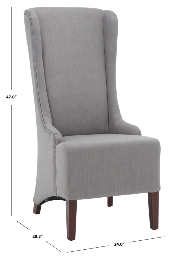Safavieh Becall 20''H Slipcover Dining Chair - Elegant Cream Linen, Cherry Mahogany Legs For Timeless Style Arctic Grey MCR4501G