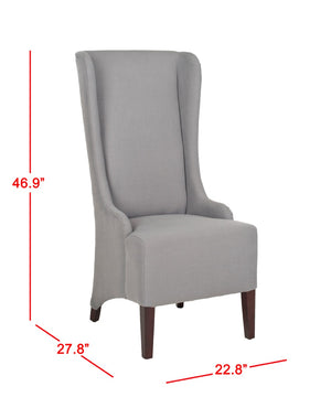 Safavieh Becall 20''H Slipcover Dining Chair - Elegant Cream Linen, Cherry Mahogany Legs For Timeless Style Arctic Grey MCR4501G