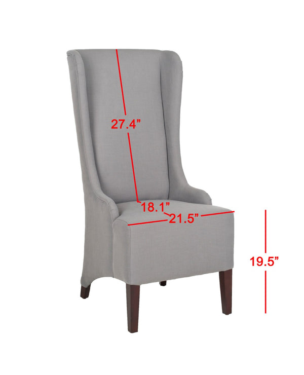 Safavieh Becall 20''H Slipcover Dining Chair - Elegant Cream Linen, Cherry Mahogany Legs For Timeless Style Arctic Grey MCR4501G