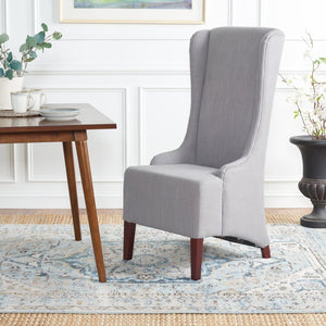 Safavieh Becall 20''H Slipcover Dining Chair - Elegant Cream Linen, Cherry Mahogany Legs For Timeless Style Arctic Grey MCR4501G