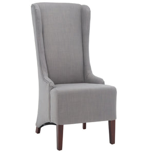 Safavieh Becall 20''H Slipcover Dining Chair - Elegant Cream Linen, Cherry Mahogany Legs For Timeless Style Arctic Grey MCR4501G
