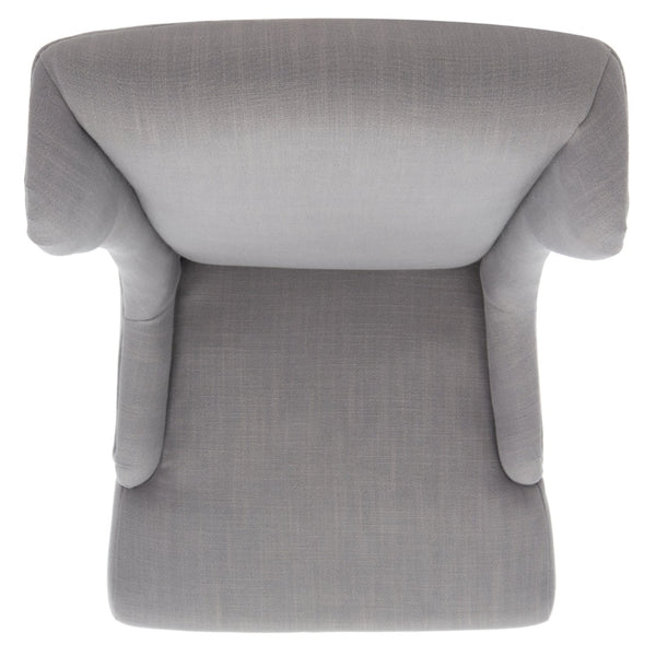 Safavieh Becall 20''H Slipcover Dining Chair - Elegant Cream Linen, Cherry Mahogany Legs For Timeless Style Arctic Grey MCR4501G