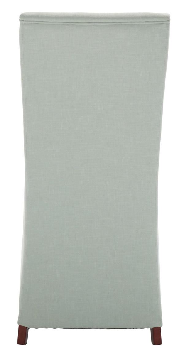 Safavieh Becall 20''H Slipcover Dining Chair - Elegant Cream Linen, Cherry Mahogany Legs For Timeless Style Seafoam Green MCR4501J