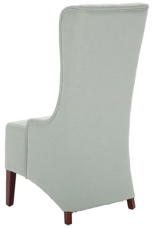 Safavieh Becall 20''H Slipcover Dining Chair - Elegant Cream Linen, Cherry Mahogany Legs For Timeless Style Seafoam Green MCR4501J