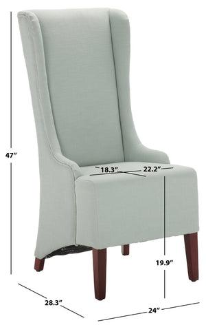 Safavieh Becall 20''H Slipcover Dining Chair - Elegant Cream Linen, Cherry Mahogany Legs For Timeless Style Seafoam Green MCR4501J
