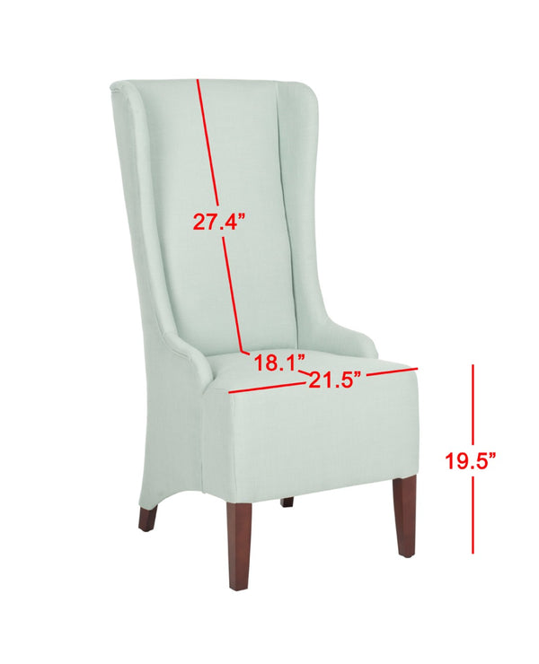 Safavieh Becall 20''H Slipcover Dining Chair - Elegant Cream Linen, Cherry Mahogany Legs For Timeless Style Seafoam Green MCR4501J