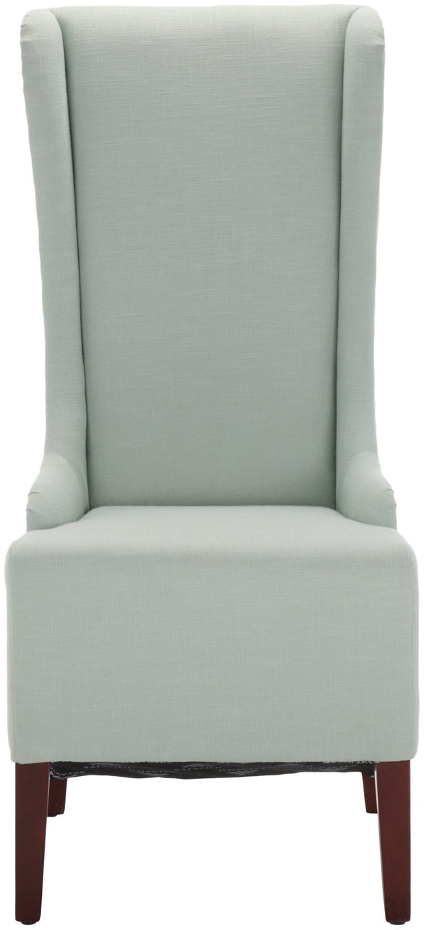 Safavieh Becall 20''H Slipcover Dining Chair - Elegant Cream Linen, Cherry Mahogany Legs For Timeless Style Seafoam Green MCR4501J