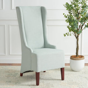 Safavieh Becall 20''H Slipcover Dining Chair - Elegant Cream Linen, Cherry Mahogany Legs For Timeless Style Seafoam Green MCR4501J