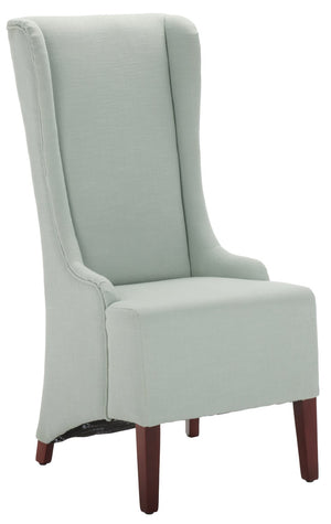 Safavieh Becall 20''H Slipcover Dining Chair - Elegant Cream Linen, Cherry Mahogany Legs For Timeless Style Seafoam Green MCR4501J
