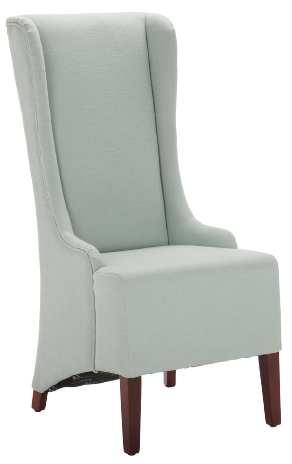 Safavieh Becall 20''H Slipcover Dining Chair - Elegant Cream Linen, Cherry Mahogany Legs For Timeless Style Seafoam Green MCR4501J