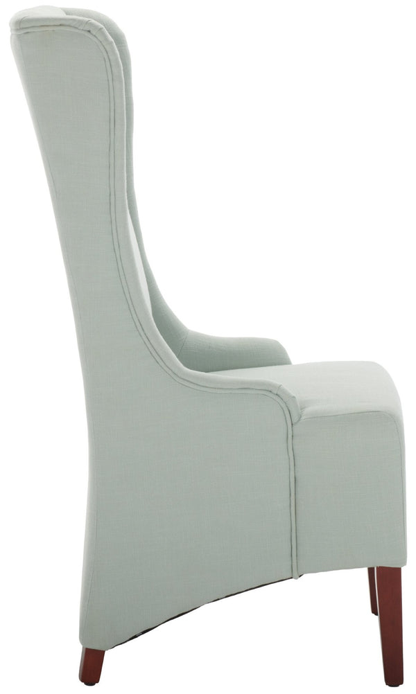 Safavieh Becall 20''H Slipcover Dining Chair - Elegant Cream Linen, Cherry Mahogany Legs For Timeless Style Seafoam Green MCR4501J