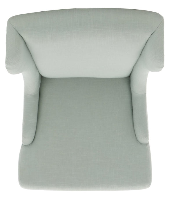 Safavieh Becall 20''H Slipcover Dining Chair - Elegant Cream Linen, Cherry Mahogany Legs For Timeless Style Seafoam Green MCR4501J