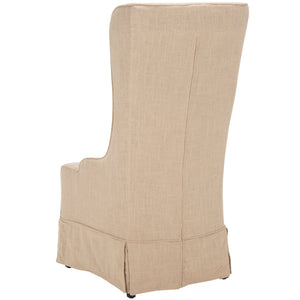 Safavieh Becall 20''H Slipcover Dining Chair - Elegant Cream Linen, Cherry Mahogany Legs For Timeless Style Hemp MCR4501L