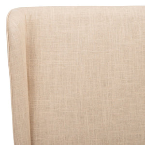 Safavieh Becall 20''H Slipcover Dining Chair - Elegant Cream Linen, Cherry Mahogany Legs For Timeless Style Hemp MCR4501L