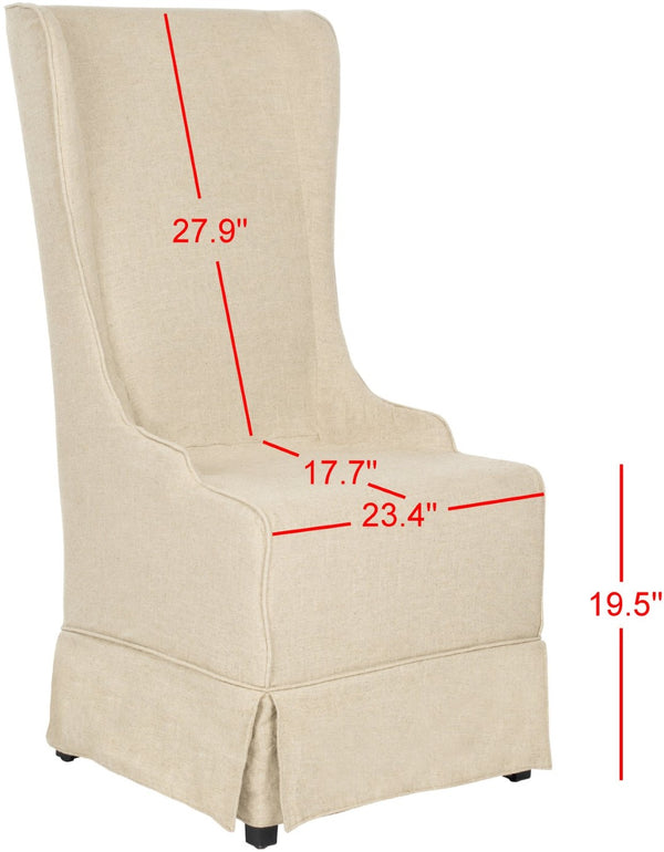 Safavieh Becall 20''H Slipcover Dining Chair - Elegant Cream Linen, Cherry Mahogany Legs For Timeless Style Hemp MCR4501L