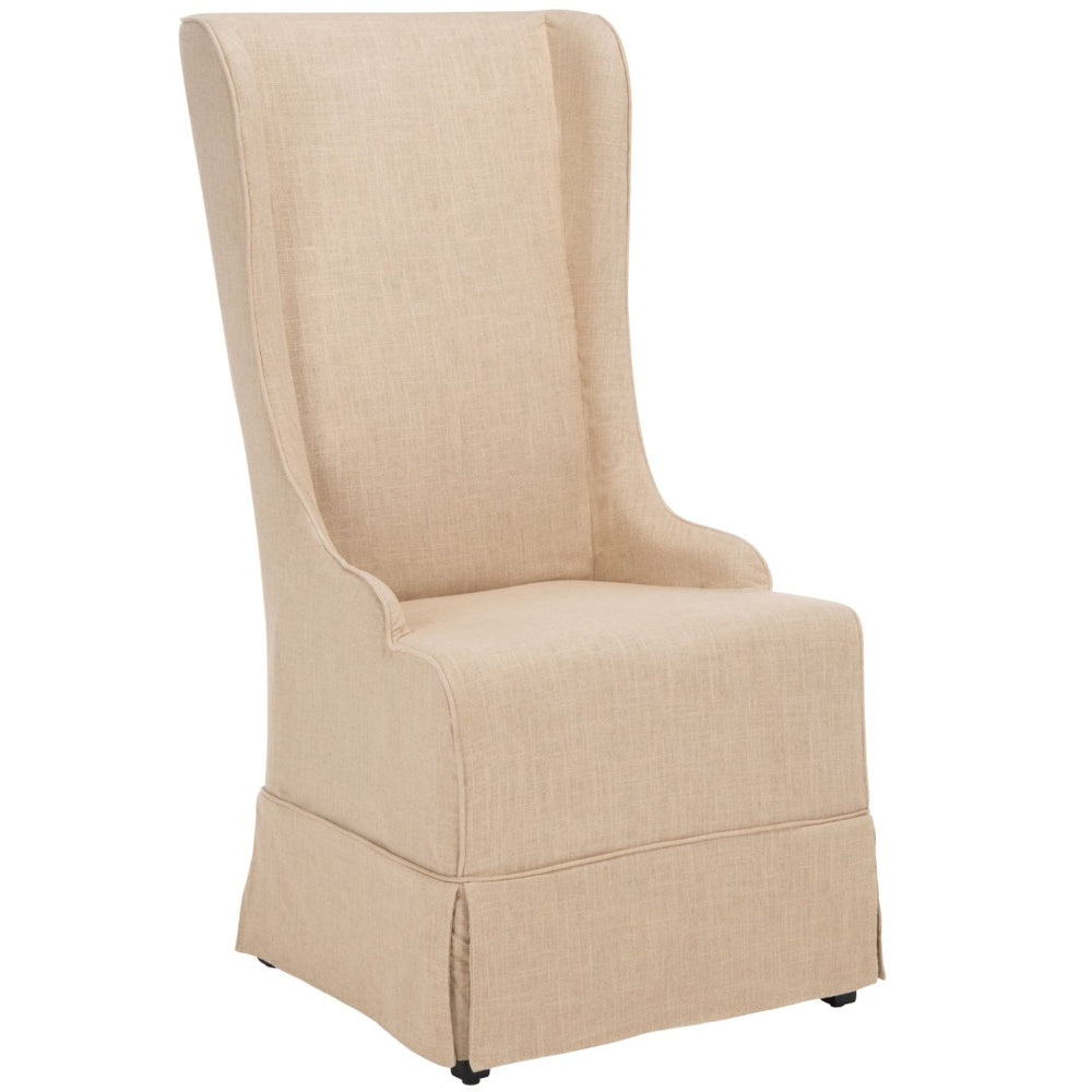 Safavieh Becall 20''H Slipcover Dining Chair - Elegant Cream Linen, Cherry Mahogany Legs For Timeless Style Hemp MCR4501L