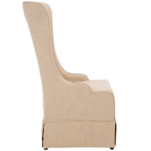 Safavieh Becall 20''H Slipcover Dining Chair - Elegant Cream Linen, Cherry Mahogany Legs For Timeless Style Hemp MCR4501L