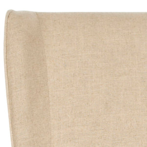 Safavieh Becall 20''H Slipcover Dining Chair - Elegant Cream Linen, Cherry Mahogany Legs For Timeless Style Hemp MCR4501L