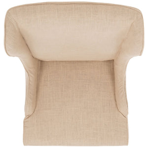 Safavieh Becall 20''H Slipcover Dining Chair - Elegant Cream Linen, Cherry Mahogany Legs For Timeless Style Hemp MCR4501L