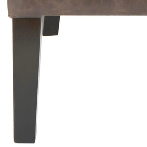 Safavieh Becall 20''H Antique Brown Pu Leather Dining Chair With Elegant Tapered Back And Espresso Frame MCR4501N