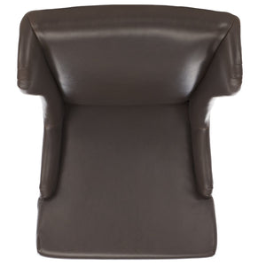 Safavieh Becall 20''H Antique Brown Pu Leather Dining Chair With Elegant Tapered Back And Espresso Frame MCR4501N