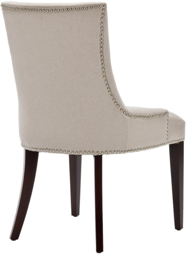 Safavieh Becca 19''H Taupe Linen Dining Chair With Silver Nailheads – Elegant Comfort For Any Décor Style MCR4502A