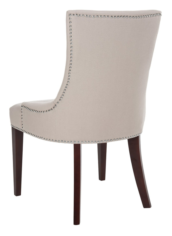 Safavieh Becca 19''H Taupe Linen Dining Chair With Silver Nailheads – Elegant Comfort For Any Décor Style MCR4502A