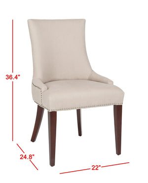 Safavieh Becca 19''H Taupe Linen Dining Chair With Silver Nailheads – Elegant Comfort For Any Décor Style MCR4502A
