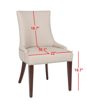 Safavieh Becca 19''H Taupe Linen Dining Chair With Silver Nailheads – Elegant Comfort For Any Décor Style MCR4502A