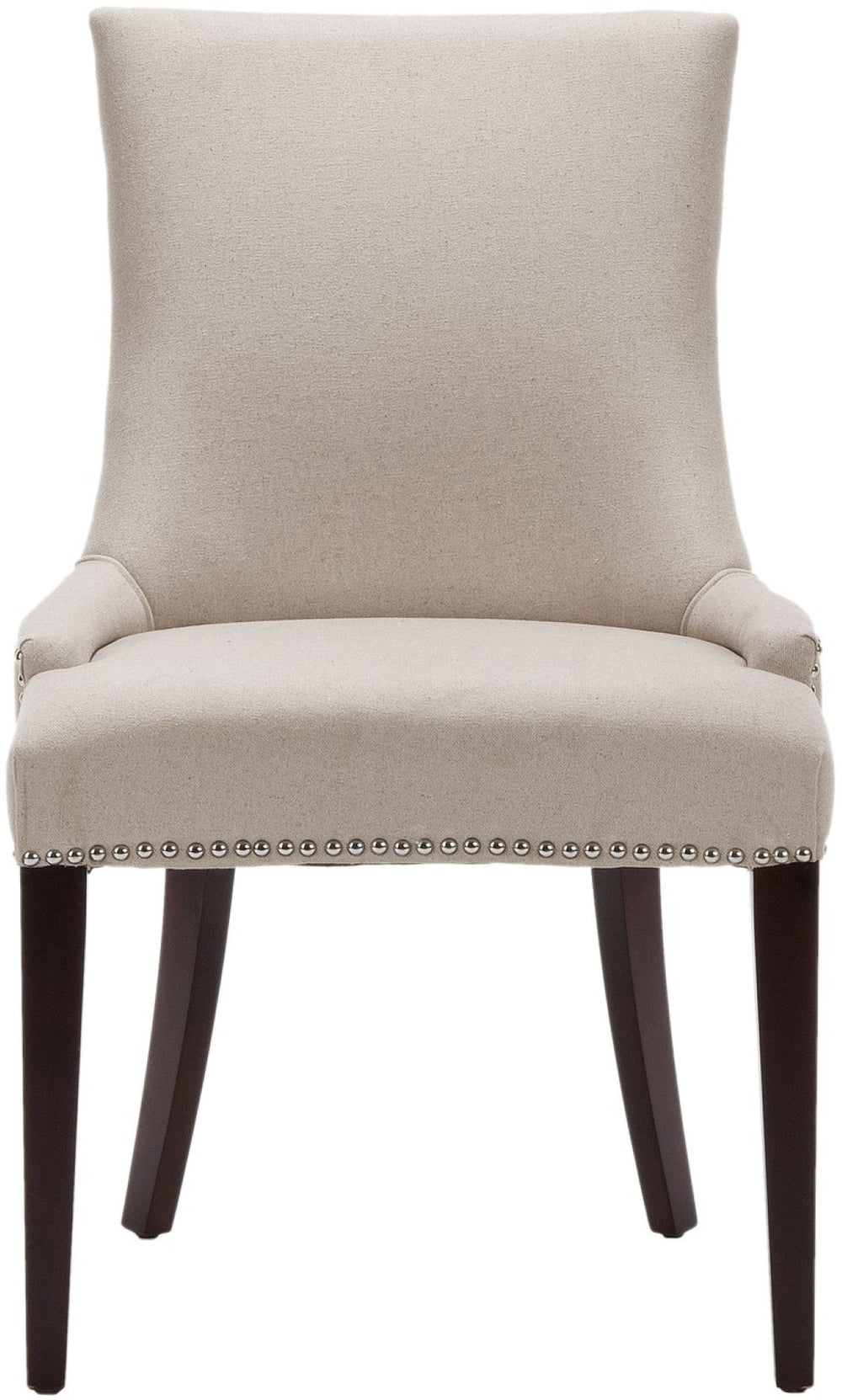 Safavieh Becca 19''H Taupe Linen Dining Chair With Silver Nailheads – Elegant Comfort For Any Décor Style MCR4502A