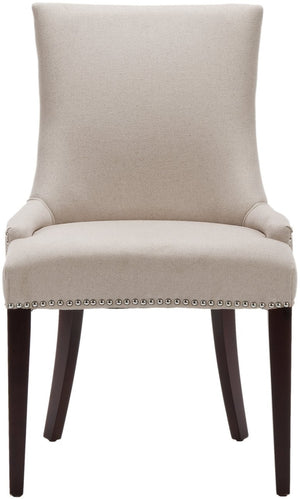Safavieh Becca 19''H Taupe Linen Dining Chair With Silver Nailheads – Elegant Comfort For Any Décor Style MCR4502A