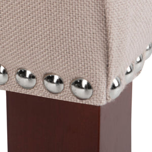 Safavieh Becca 19''H Taupe Linen Dining Chair With Silver Nailheads – Elegant Comfort For Any Décor Style MCR4502A