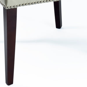 Safavieh Becca High-Back Cream Leather Chair With Silver Nail Heads - Elegant Dining Or Accent Seating MCR4502B