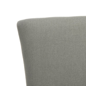 Safavieh Becca 19''H Sea Mist Linen Dining Chair With Silver Nailheads And Elegant Cherry Mahogany Legs MCR4502D