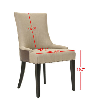Safavieh Becca 19''H Elegant Upholstered Dining Chair With Leather Back And Birch Legs For Stylish Comfort MCR4502F