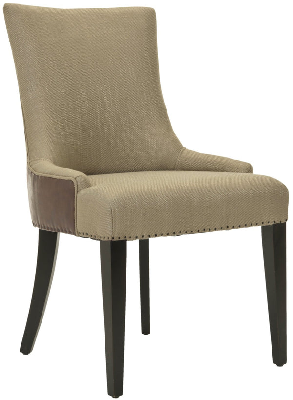 Safavieh Becca 19''H Elegant Upholstered Dining Chair With Leather Back And Birch Legs For Stylish Comfort MCR4502F