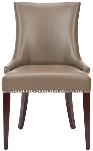 Safavieh Becca Leather Dining Chair With Silver Nail Heads – Elegant Clay Upholstery & Mahogany Legs MCR4502G