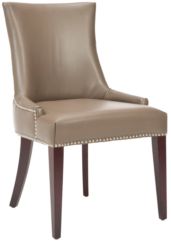 Safavieh Becca Leather Dining Chair With Silver Nail Heads – Elegant Clay Upholstery & Mahogany Legs MCR4502G