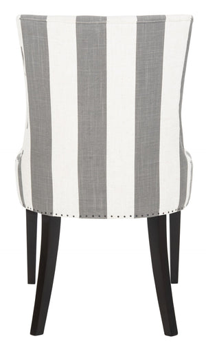 Safavieh Becca 19''H Stripe Linen Dining Chair With Nail-Head Trim - Elegant Support For Any Dining Space MCR4502H