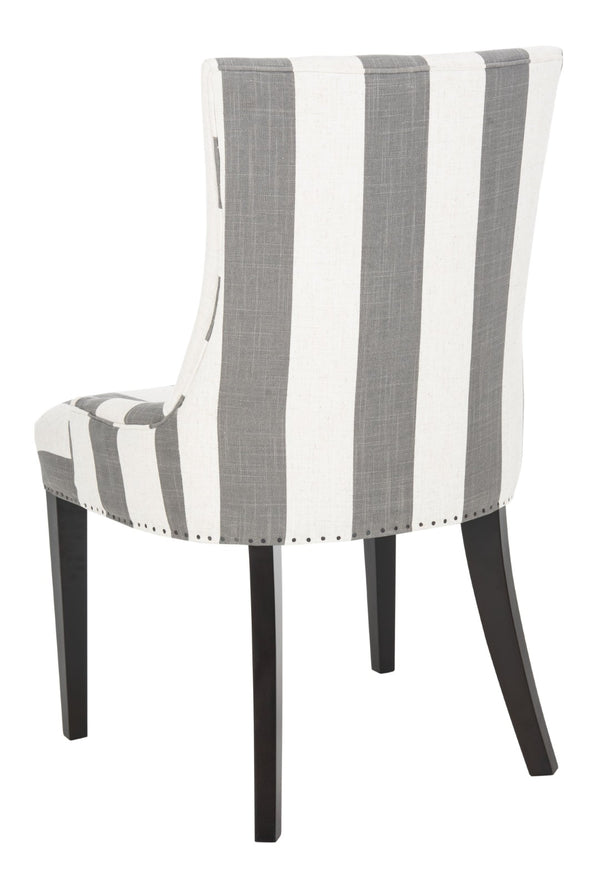 Safavieh Becca 19''H Stripe Linen Dining Chair With Nail-Head Trim - Elegant Support For Any Dining Space MCR4502H