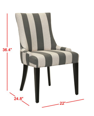 Safavieh Becca 19''H Stripe Linen Dining Chair With Nail-Head Trim - Elegant Support For Any Dining Space MCR4502H