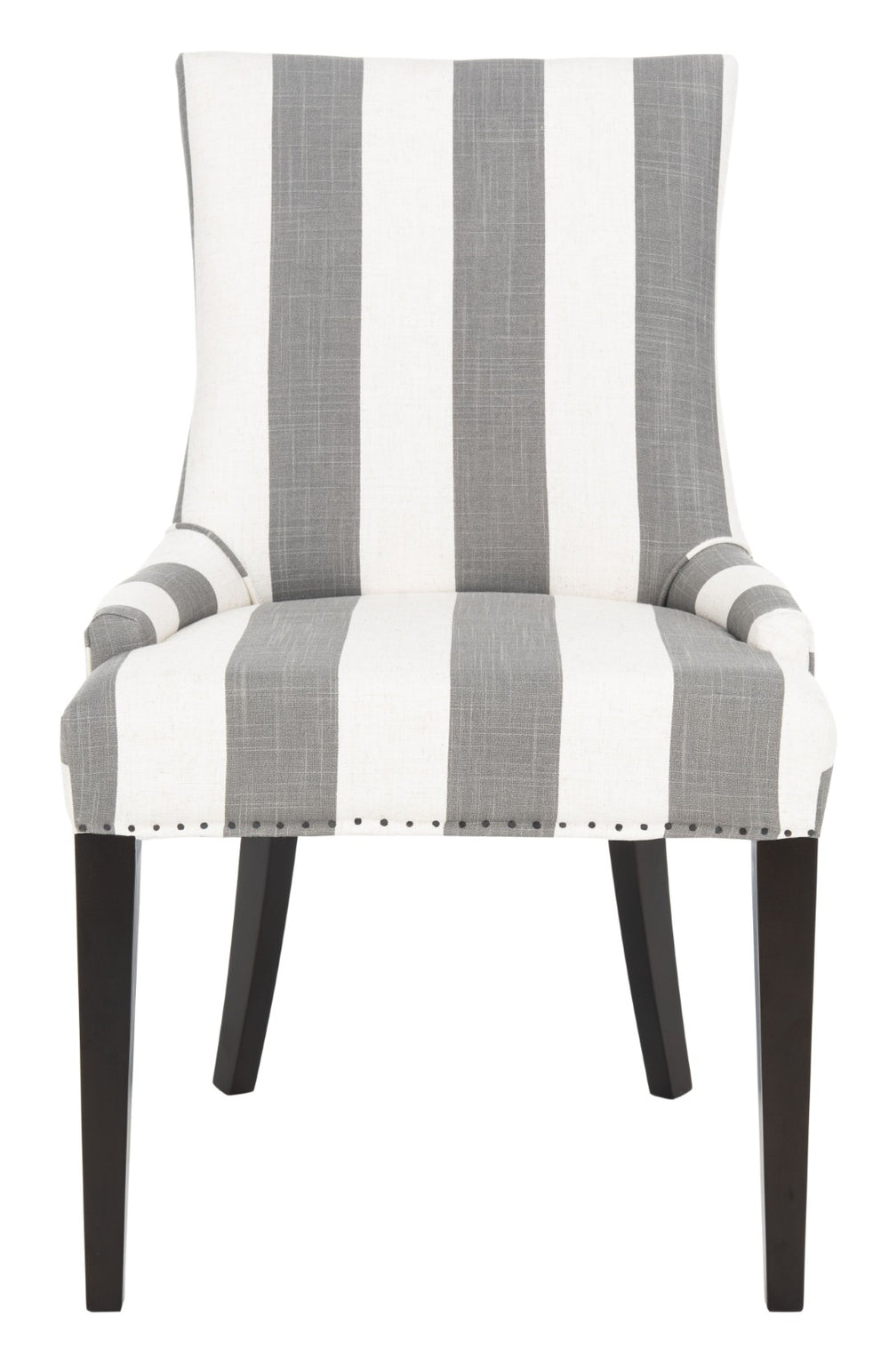 Safavieh Becca 19''H Stripe Linen Dining Chair With Nail-Head Trim - Elegant Support For Any Dining Space MCR4502H