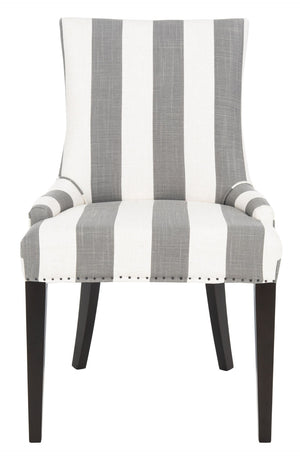 Safavieh Becca 19''H Stripe Linen Dining Chair With Nail-Head Trim - Elegant Support For Any Dining Space MCR4502H