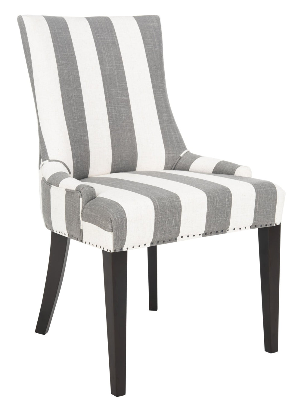 Safavieh Becca 19''H Stripe Linen Dining Chair With Nail-Head Trim - Elegant Support For Any Dining Space MCR4502H