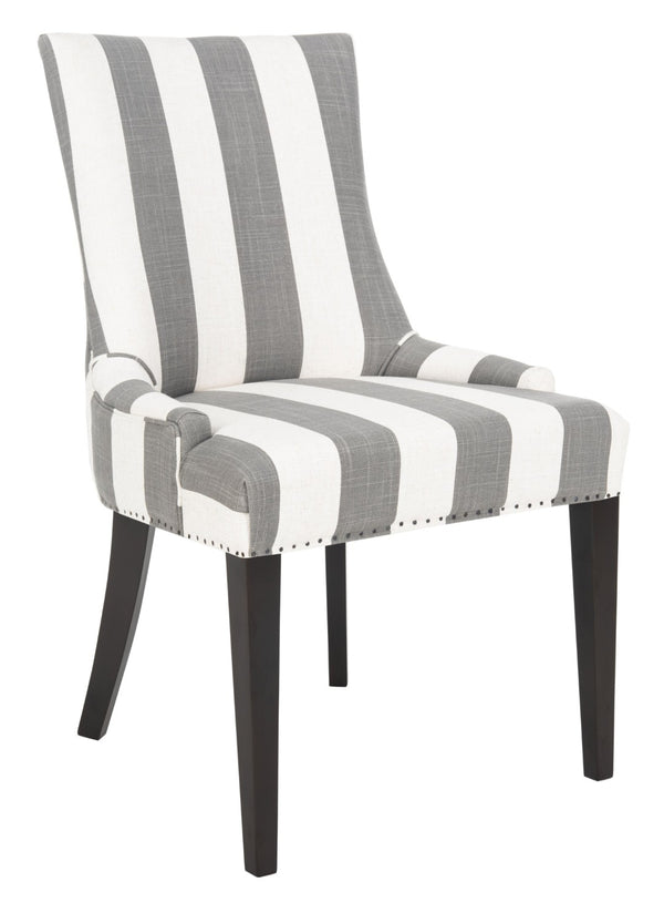 Safavieh Becca 19''H Stripe Linen Dining Chair With Nail-Head Trim - Elegant Support For Any Dining Space MCR4502H