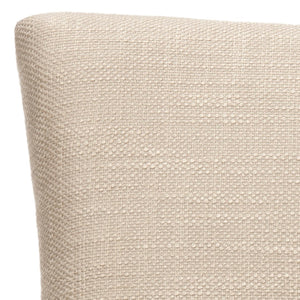 Safavieh Becca 19"H Elegant Linen & Leather Dining Chair With Nail-Head Trim For Stylish Comfort MCR4502M