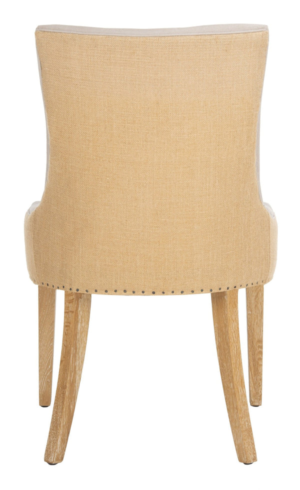 Safavieh Becca Two-Toned Linen Dining Chair - Elegant High Back With Nail Head Trim For Timeless Comfort MCR4502P
