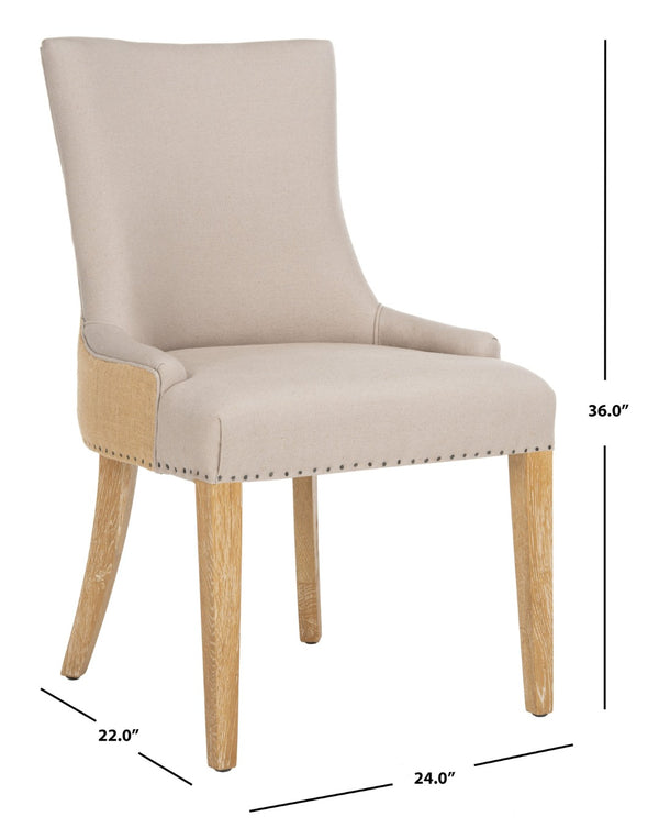 Safavieh Becca Two-Toned Linen Dining Chair - Elegant High Back With Nail Head Trim For Timeless Comfort MCR4502P
