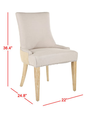 Safavieh Becca Two-Toned Linen Dining Chair - Elegant High Back With Nail Head Trim For Timeless Comfort MCR4502P
